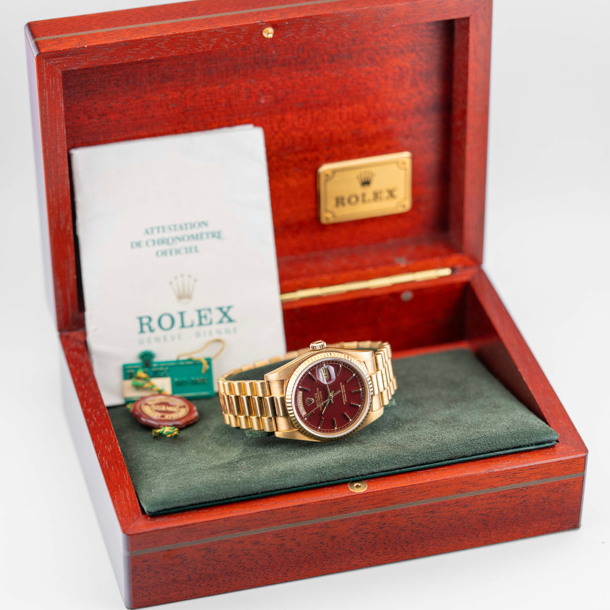 Rolex Day-Date 36 Ref. 18038 Oxblood 'Stella Dial'