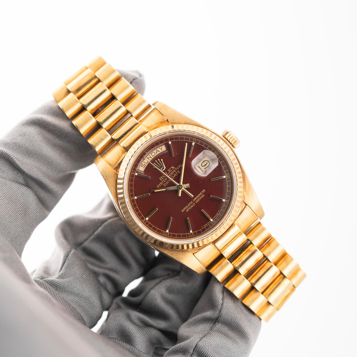 Rolex Day-Date 36 Ref. 18038 Oxblood 'Stella Dial'